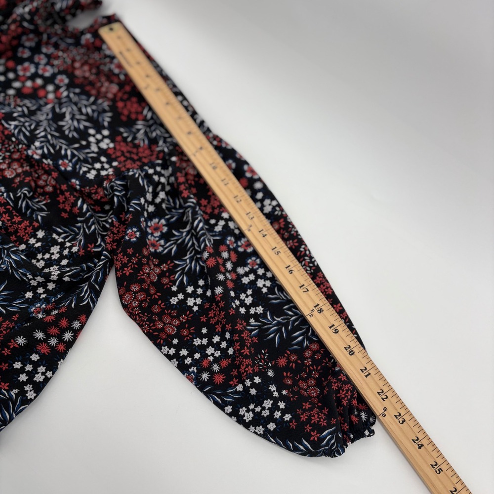 Signature Studio Womens S Floral Print Tie Front Blouse Sheer‎ Romantic Date - Picture 4 of 8